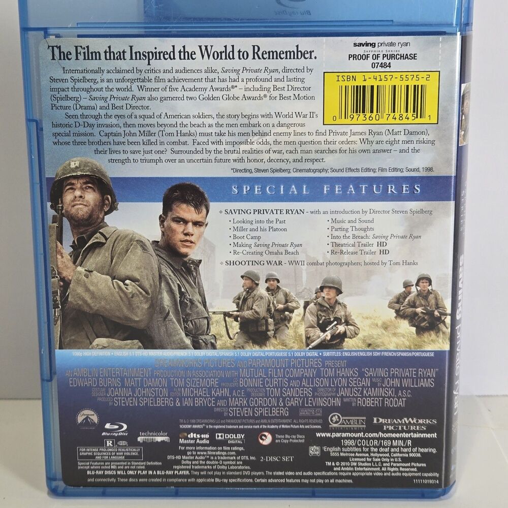 Saving Private Ryan (Sapphire Series)  [Blu-ray] DVDs - Picture 3 of 8